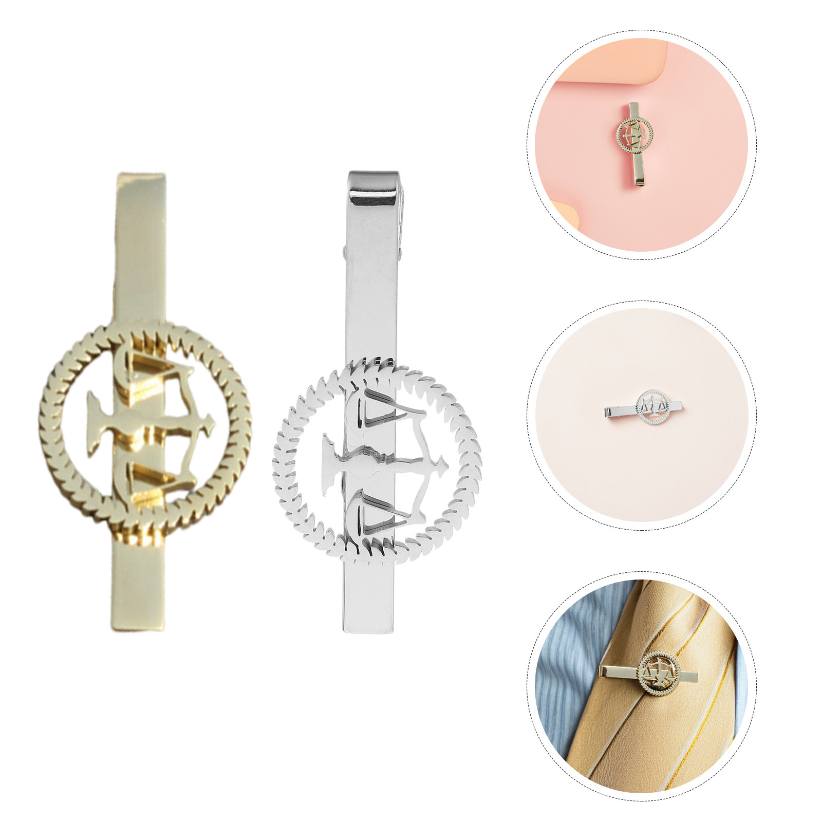 Scale - Men Formals & Ethnic Wear - 2Pcs Lawyer Libra Scale Tie Clips