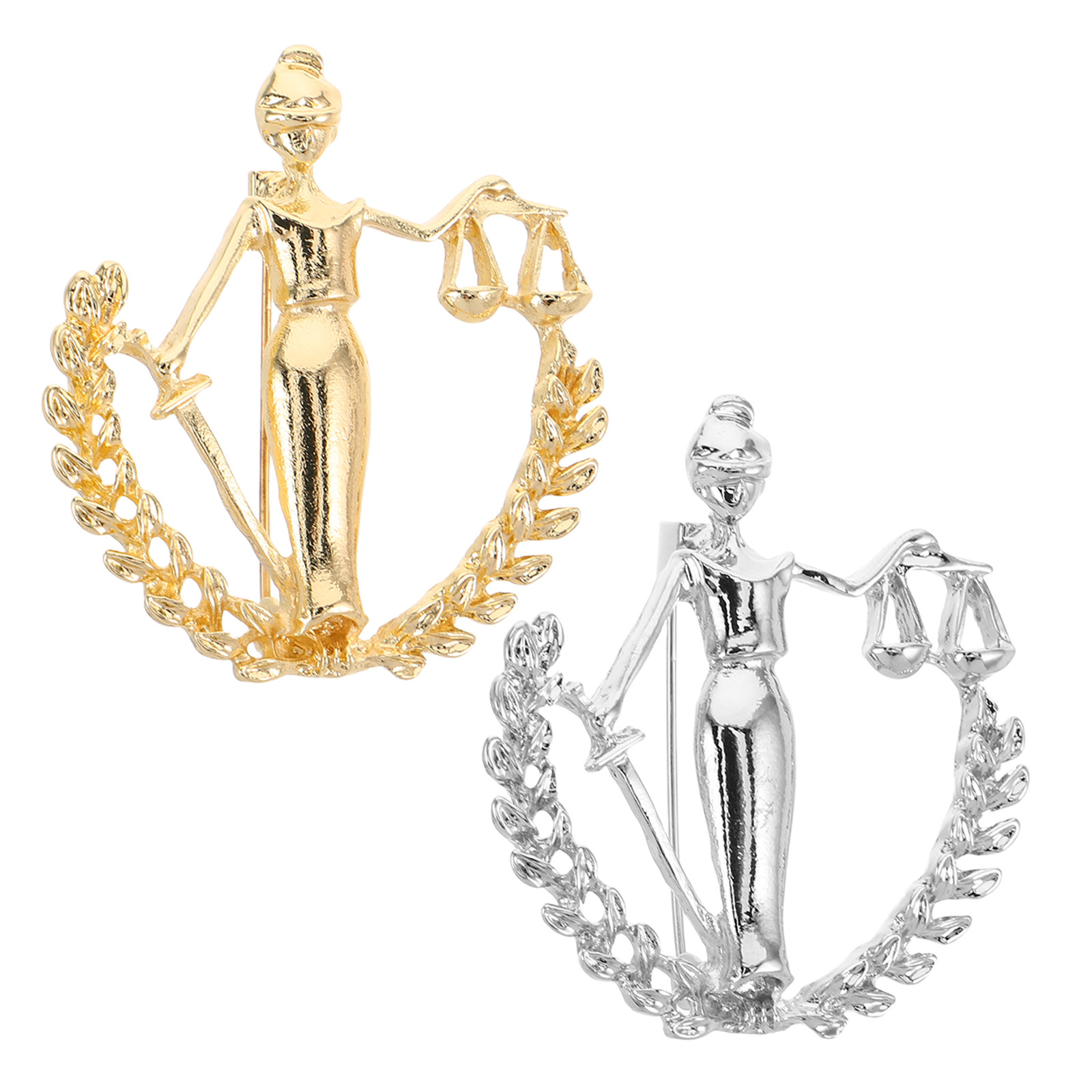 Scale - Men Formals & Ethnic Wear - 2Pcs Alloy Scale Lawyer Lapel Pin