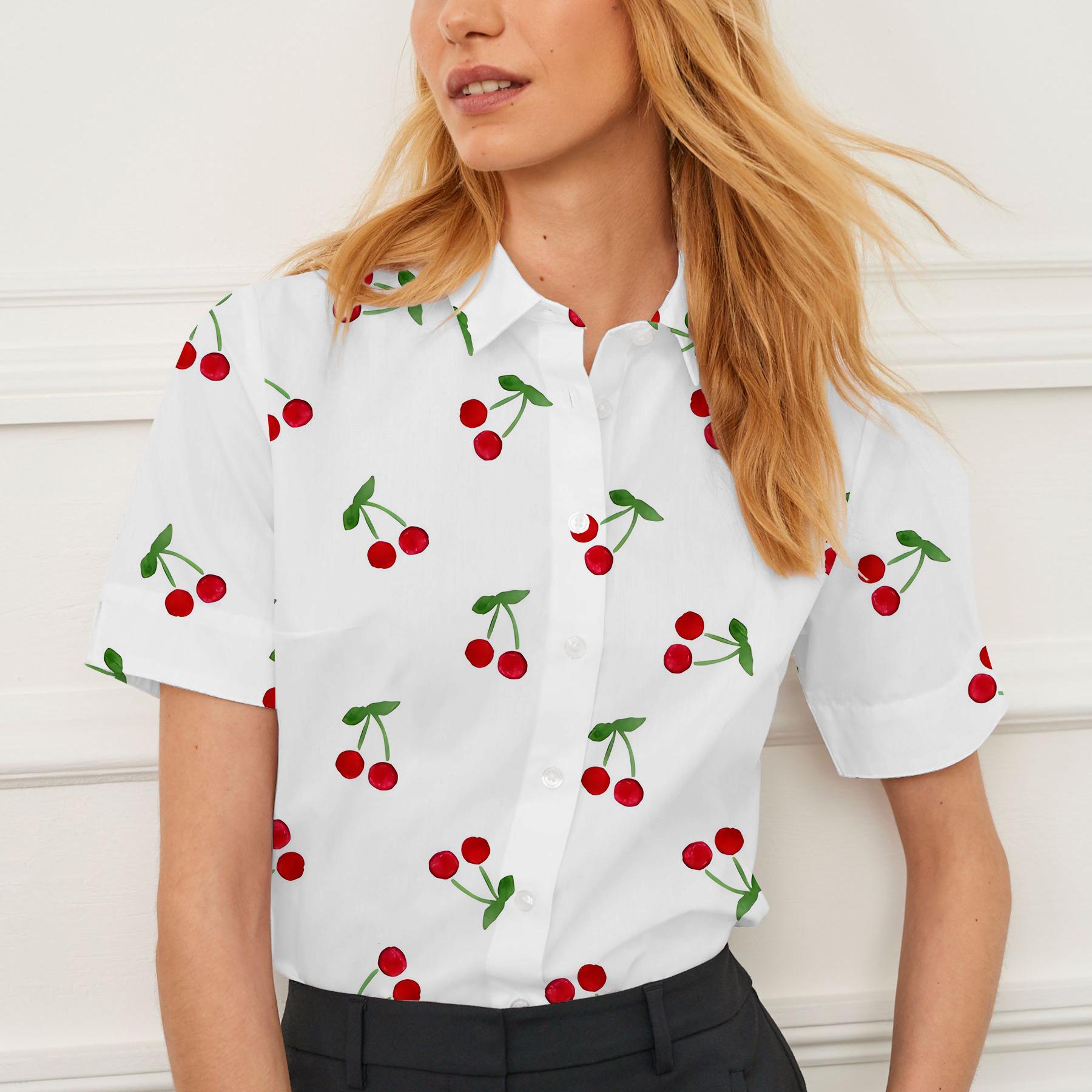Men Formal Wear Shirts - Summer women's 3D Print Shirt short