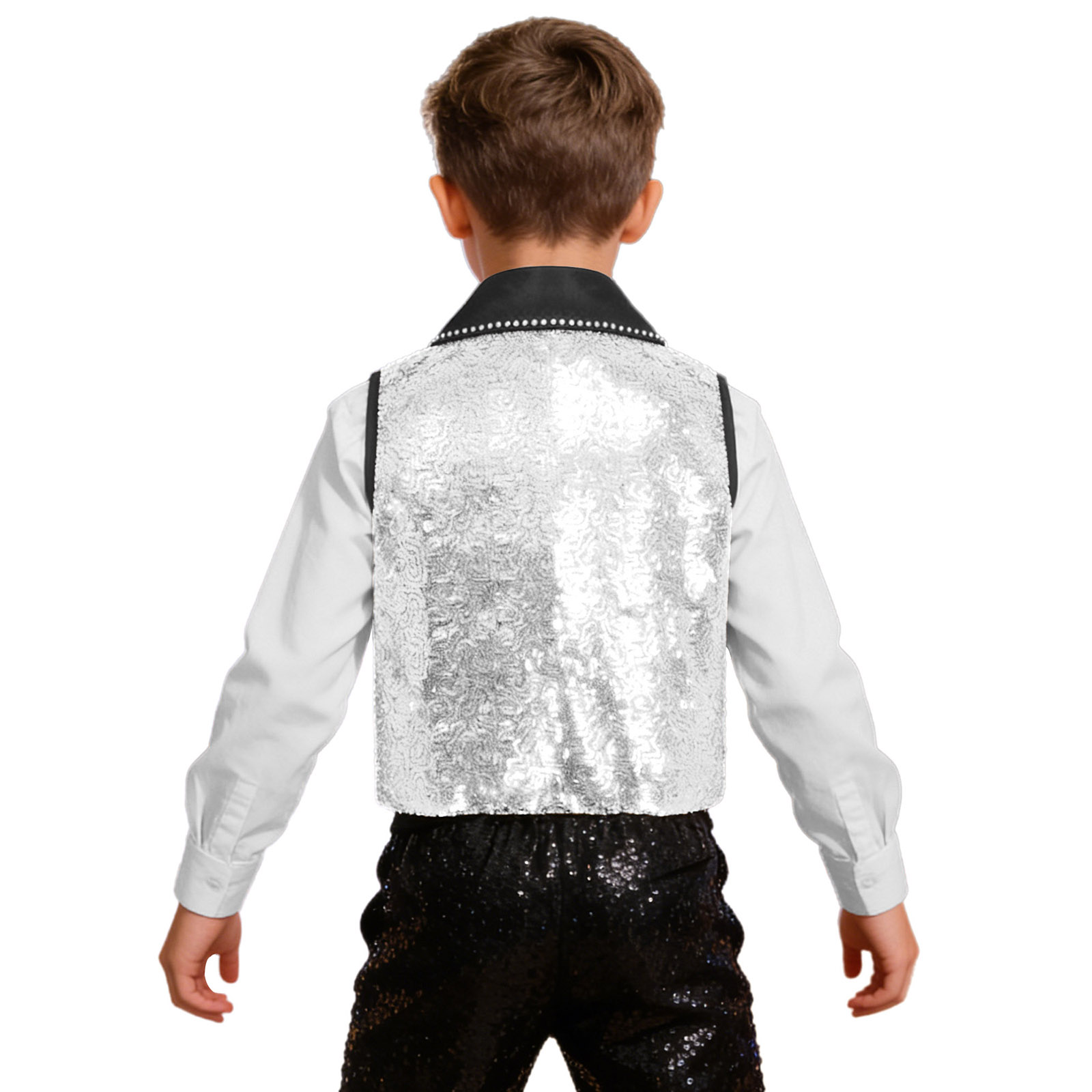 Boys Girls Vest Shiny Sequin S - مراجعة Formal Vest Waistcoat وسعره