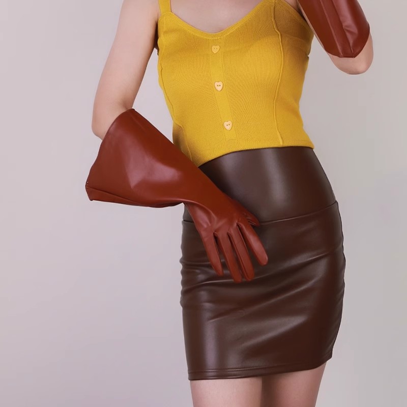 Women's Fashion PU Leather  Wi - مراجعة Formal Glove Leather وسعره