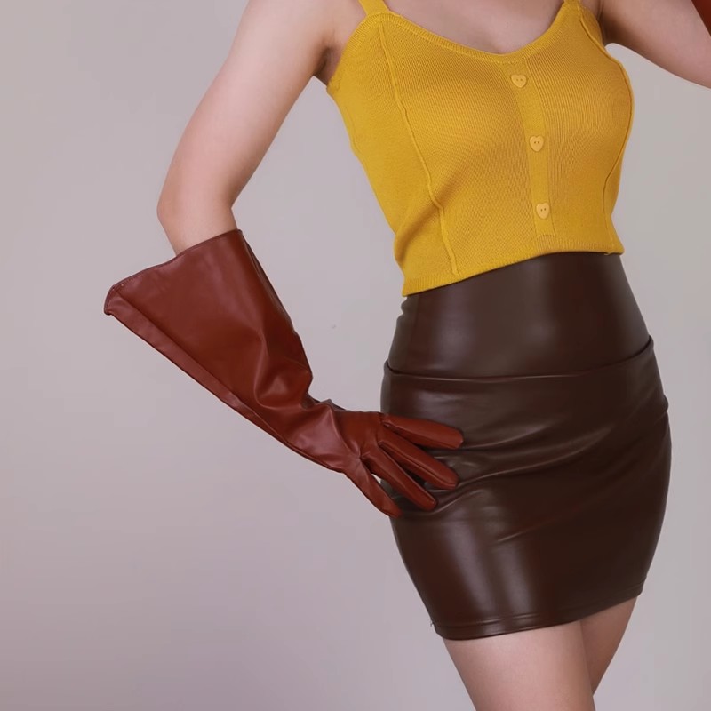 Women's Fashion PU Leather  Wi - مراجعة Formal Glove Leather وسعره