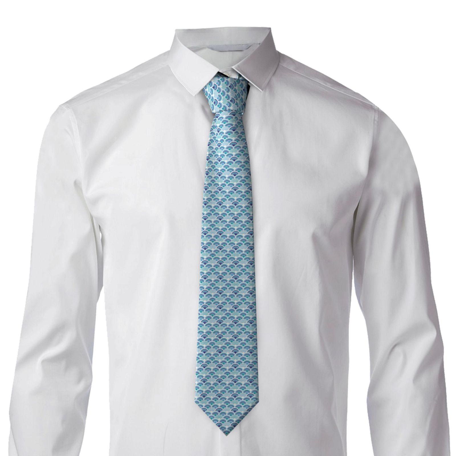 Blue Fish Scale Texture Print  - مراجعة Scale - Men Formals & Ethnic Wear وسعره