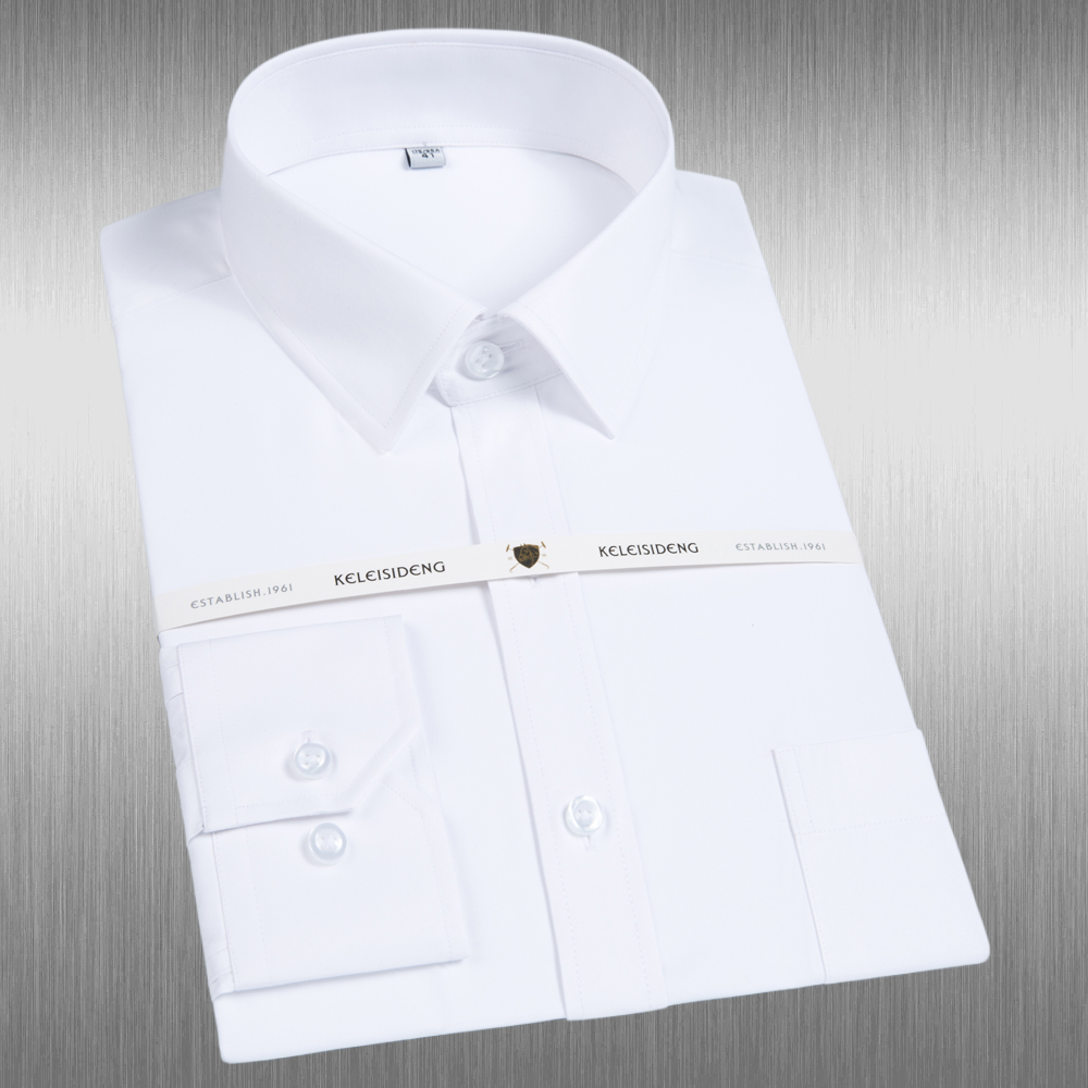 White Solid Color Men's Long S - مراجعة Men Formal Wear Shirts وسعره
