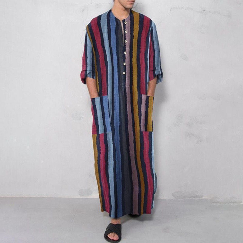 2026 New Striped Printed Musli - مراجعة Men Formal Wear Shirts وسعره