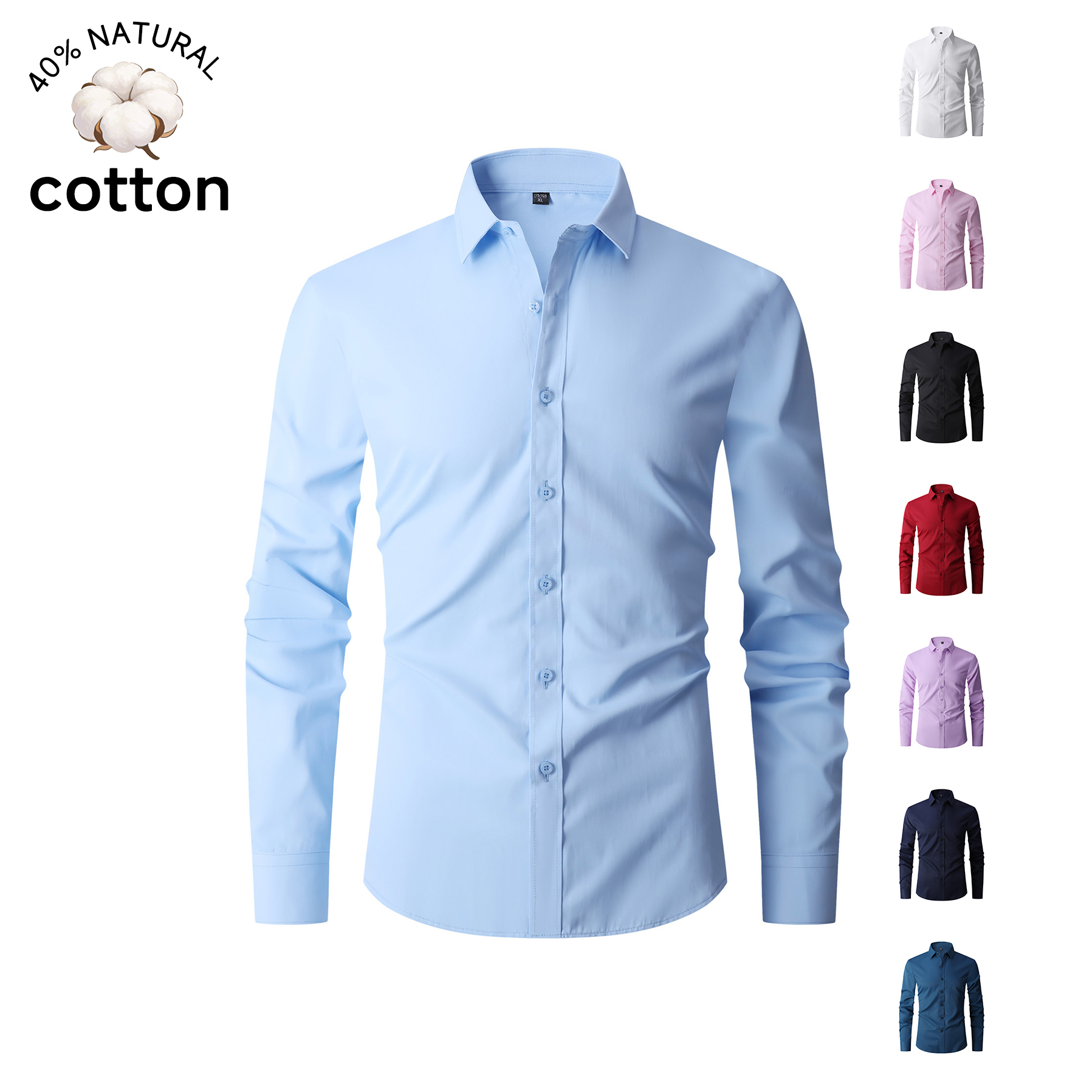 Good Quality Summer Cotton Men - مراجعة Men Formal Wear Shirts وسعره