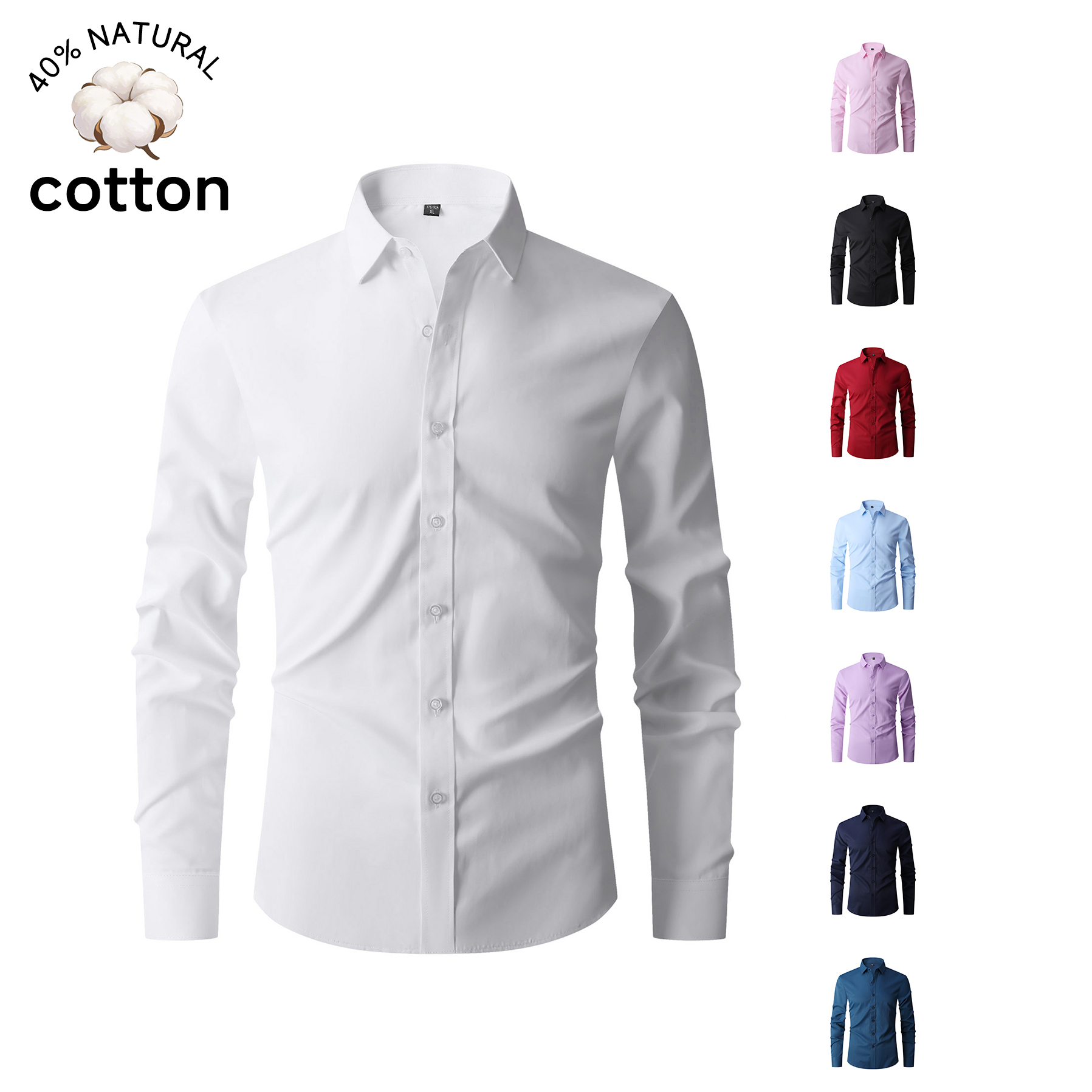 Good Quality Summer Cotton Men - مراجعة Men Formal Wear Shirts وسعره