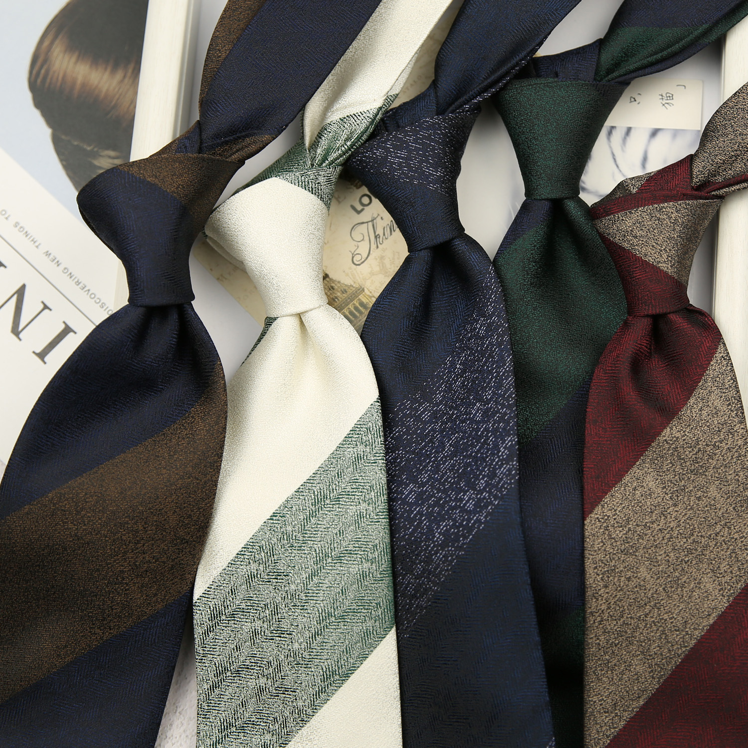 Fashion 8cm Navy Striped Neckt - مراجعة Men Formal Wear Shirts وسعره