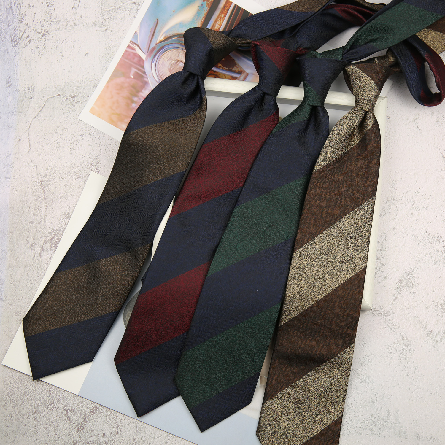 Fashion 8cm Navy Striped Neckt - مراجعة Men Formal Wear Shirts وسعره