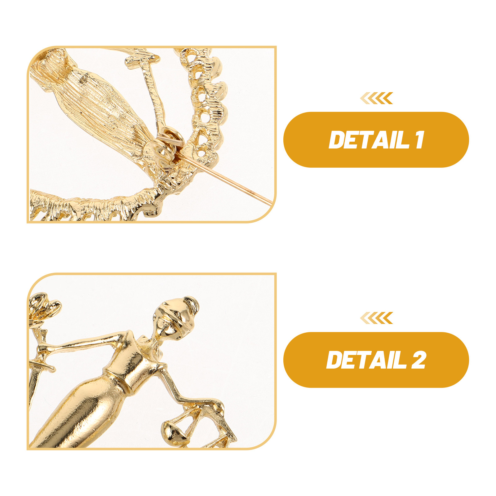 2Pcs Scale Justice Lapel Pin M - مراجعة Scale - Men Formals & Ethnic Wear وسعره