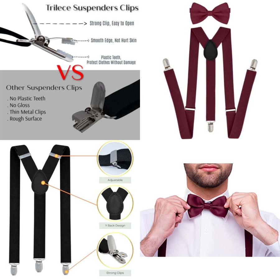 Men’s Suspenders and Bow Tie S - مراجعة Men'S Formal Wear With Suspenders وسعره
