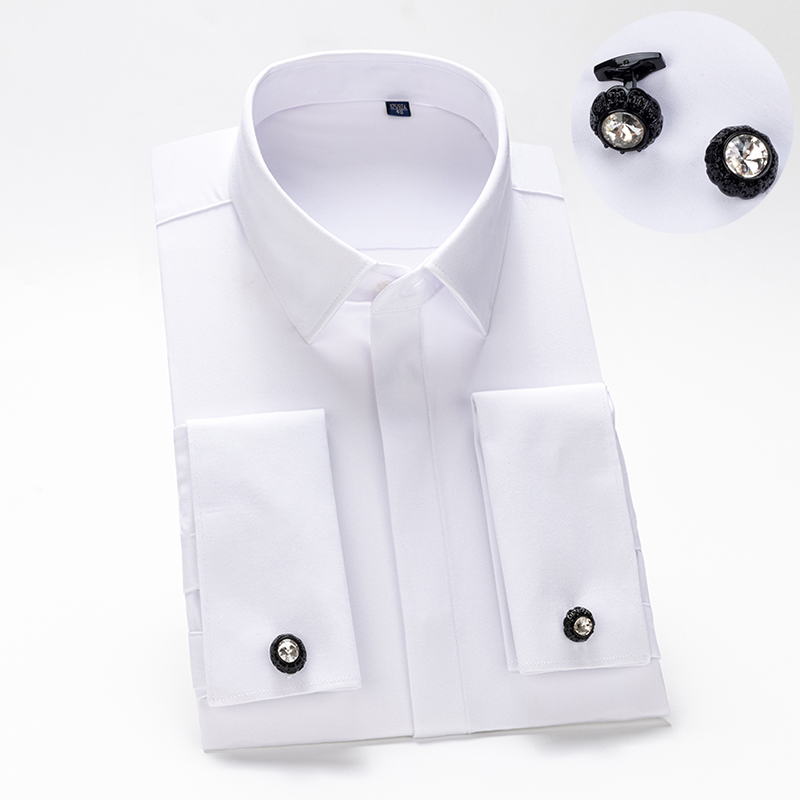 Men's French cufflinks shirt,  - مراجعة Men Formal Wear Shirts وسعره