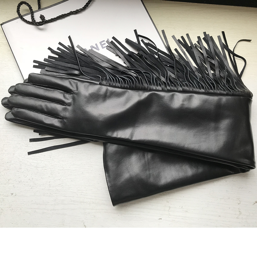 Women's Long Gloves Fringe Tas - مراجعة Formal Glove Leather وسعره
