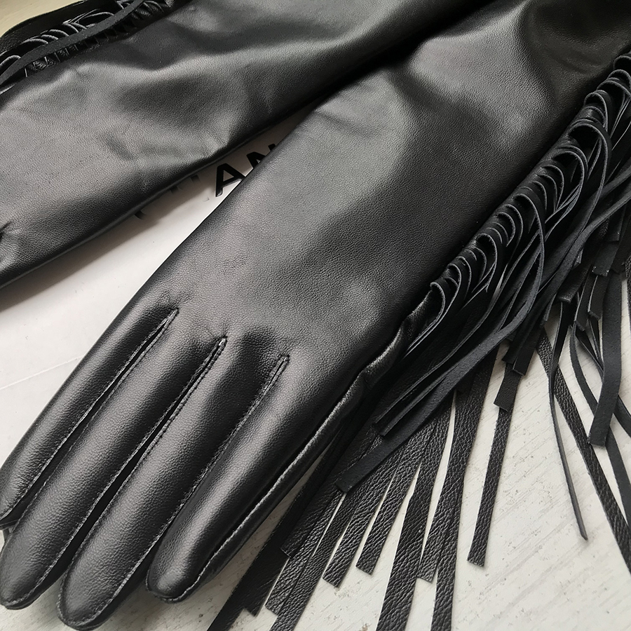 Women's Long Gloves Fringe Tas - مراجعة Formal Glove Leather وسعره