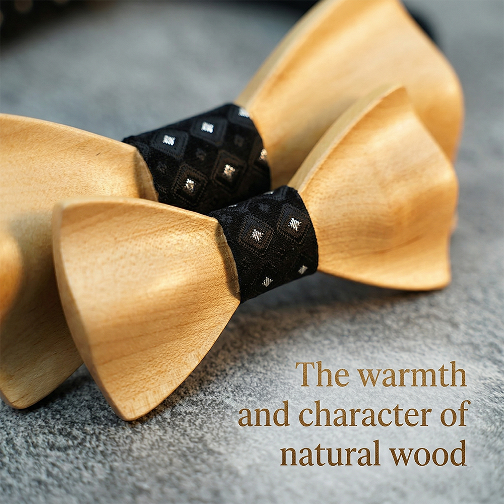 Wooden Bowtie Kit Father and k - مراجعة Formal Wear For Men Kids وسعره