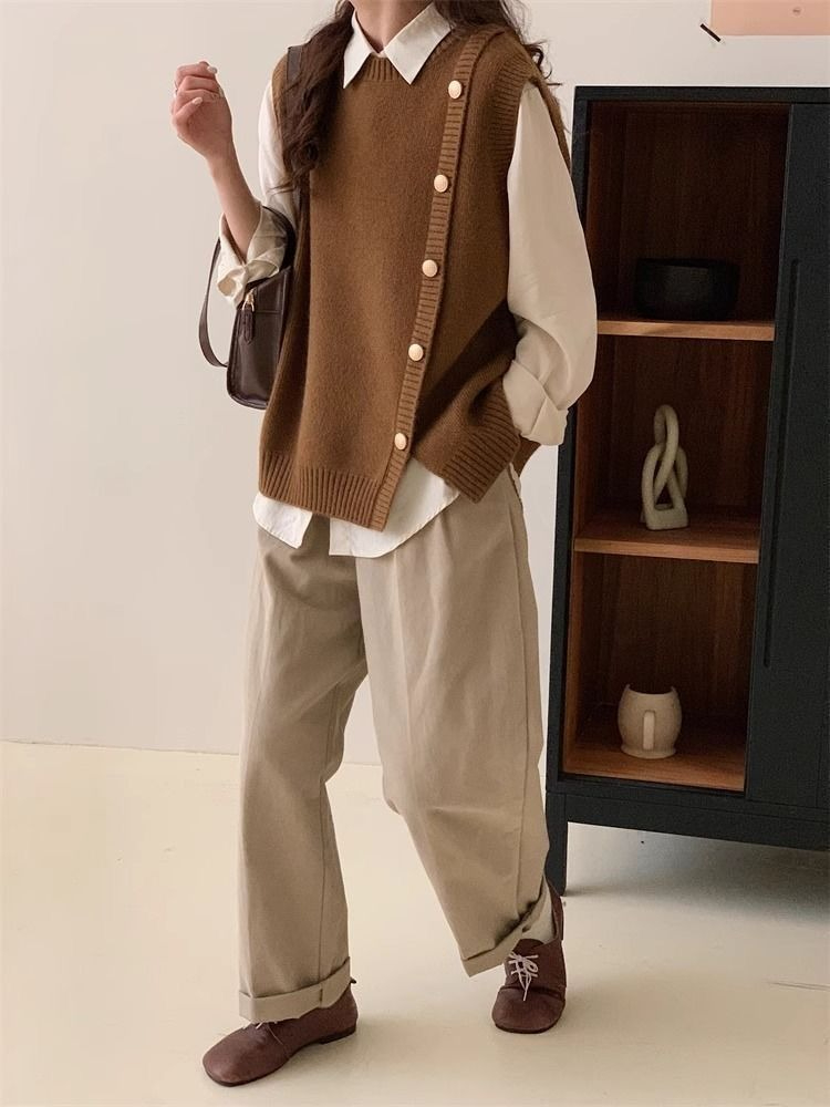 Round O Neck Knit Vests For Wo - مراجعة Formal Vest Waistcoat وسعره